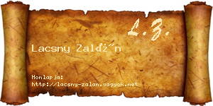 Lacsny Zalán névjegykártya