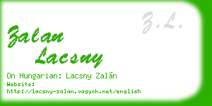 zalan lacsny business card